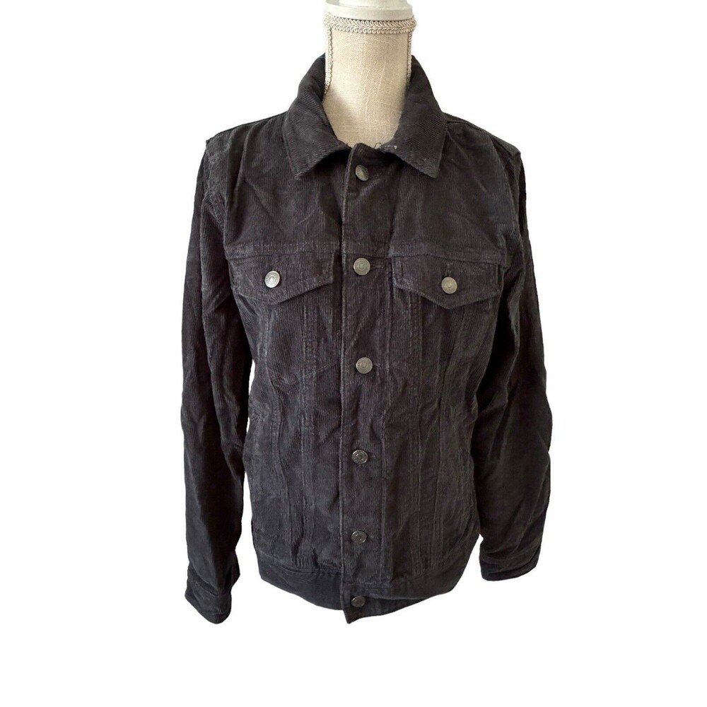 Abercrombie & Fitch Unisex Gray Corduroy Trucker Jacket Size Small‎